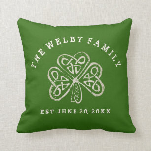 Irländsk familj Est för Artsy Shamrock. Datera Kudde