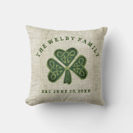 Irländsk familj Est för Artsy Shamrock. Datera Kudde