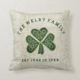 Irländsk familj Est för Artsy Shamrock. Datera Kudde