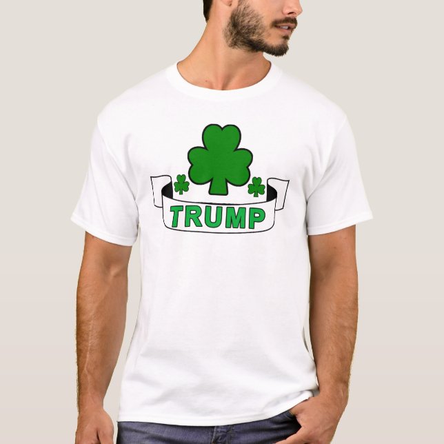 Irländsk flagga Donald Trump Shamrock.png för T-shirt (Framsida)