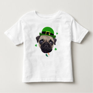 Irländsk flagga för mopshundst patrick's day t shirt