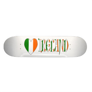 Irländsk flagga hjärta & ord Irland Skateboard Bräda 19,5 Cm