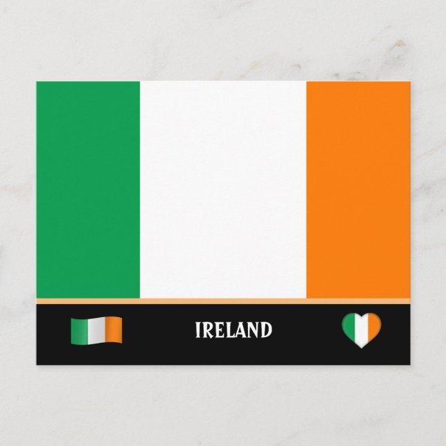 Irländsk flagga & irländsk landsresor / Irland Vykort (Framsida)