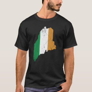 Irländsk flagga över Maine Tee Shirt