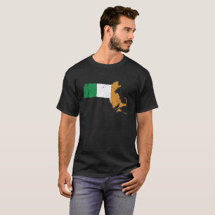 Irländsk flagga över Massachusetts T-shirt