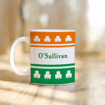 Irländsk flagga Shamrock Anpassat familjenamn