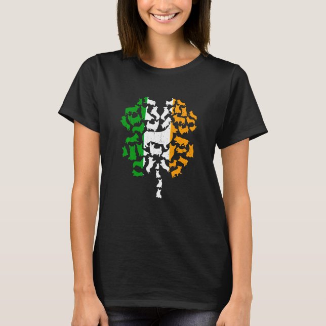 Irländsk flagga St Patrick S dag Corgi Shamrock Hu T Shirt (Framsida)