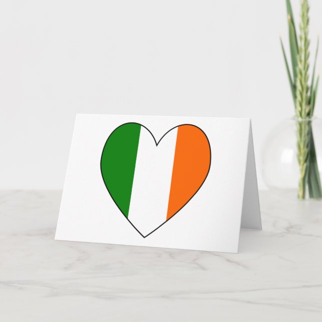 Irländsk flaggahjärtavalentin helgkort (Framsida)