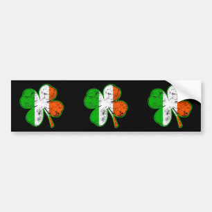 Irländsk flaggaShamrock för St Patricks i Bildekal