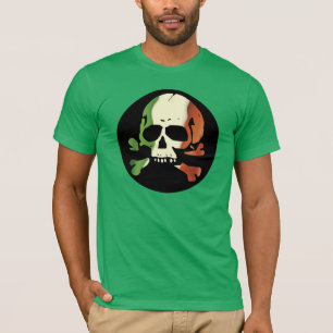 Irländsk flaggaskalleslätt t-shirt
