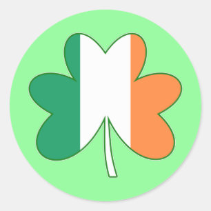 Irländsk flaggfärgad Shamrock Runt Klistermärke