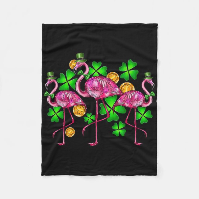 Irländsk Flamingo St Patricks Day Fågel Djur Barn  Fleecefilt (Framsidan)
