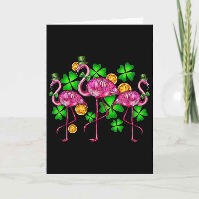 Irländsk Flamingo St Patricks Day Fågel Djur Barn  Kort (Framsida)