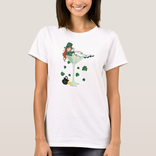 Irländsk flicka Martini T-shirt (Framsida)