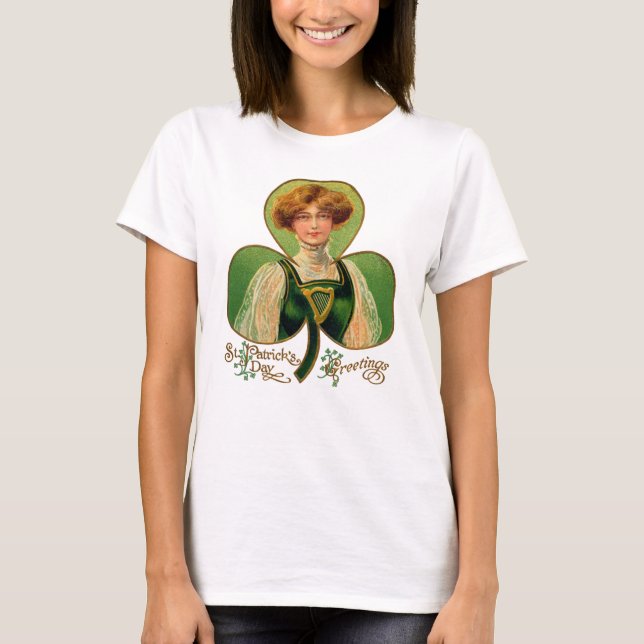 Irländsk flicka St. Patrick's Day Kvinnors T-shirt (Framsida)