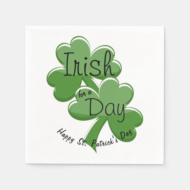 Irländsk för en dag Glad St. Patrick's Day Pappersservett (Framsidan)