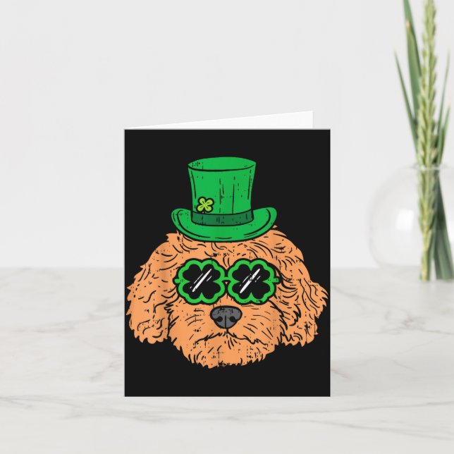 Irländsk Goldendoodle Doodle Hund Rolig St Patrick Kort (Framsida)