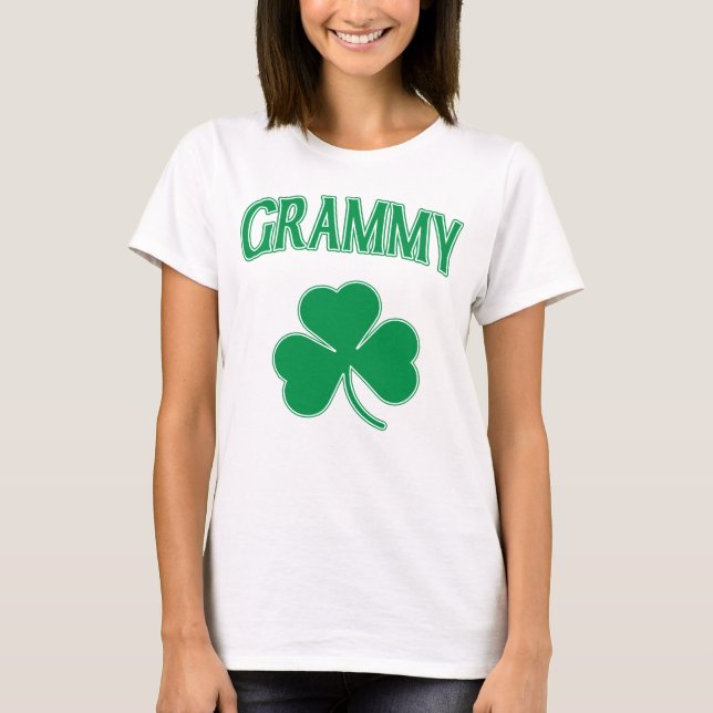 Irländsk Grammy grön Shamrock Tee (Framsida)