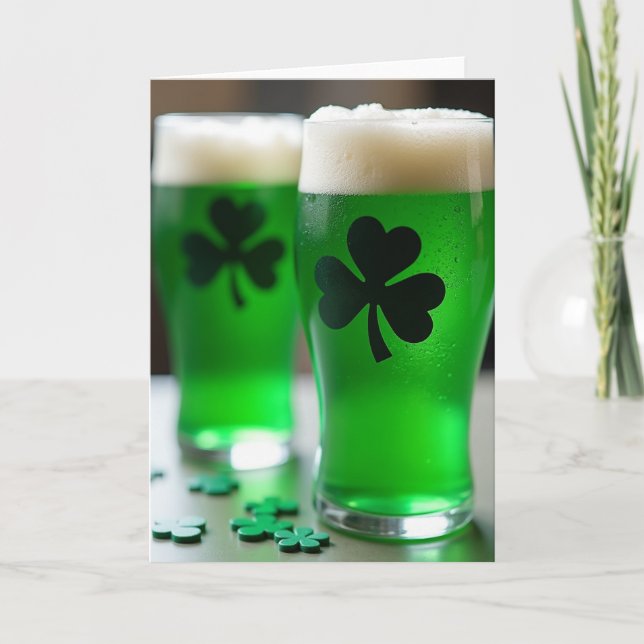 Irländsk grön drink Glad dag-kort Kort (Framsida)