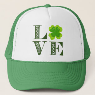 Irländsk grön klöver Shamrock Celtic Knut Kärlek T Keps