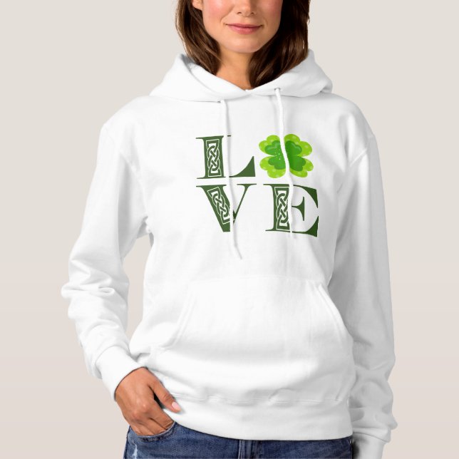 Irländsk grön klöver Shamrock Celtic Knut Kärlek T Shirt (Framsida)