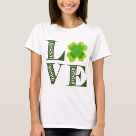 Irländsk grön klöver Shamrock Celtic Knut Kärlek T Shirt