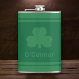 Irländsk grön Shamrock Anpassad efternamn Fickplunta