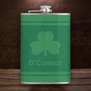 Irländsk grön Shamrock Anpassad efternamn Fickplunta