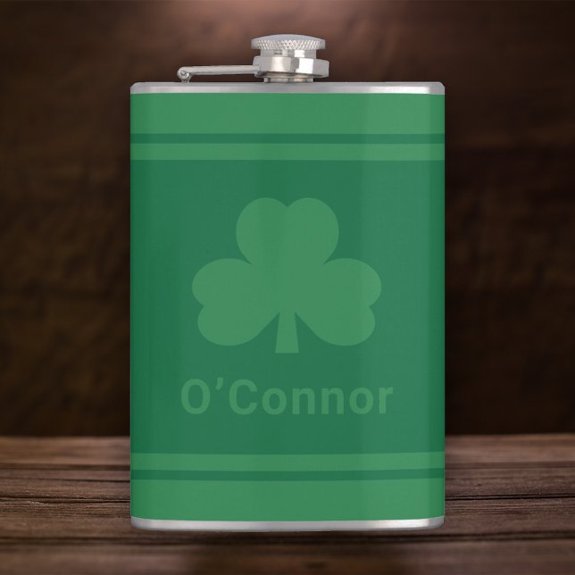 Irländsk grön Shamrock Anpassad efternamn Fickplunta (Skapare uppladdad)