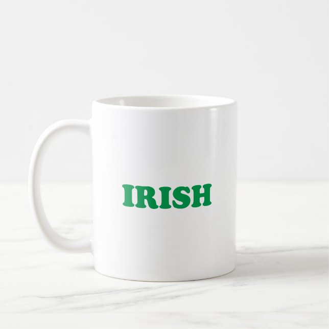 Irländsk grönt modern typografi St. Patrick's Day Kaffemugg (Vänster)
