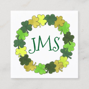 Irländsk Grönt Shamrock Klöver Tur St. Patrick's D Fyrkantigt Visitkort