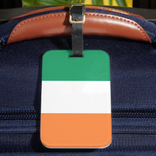 Irländsk grönt vit orange tricolor flagga patrioti bagagebricka