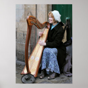 Irländsk Harpist Poster