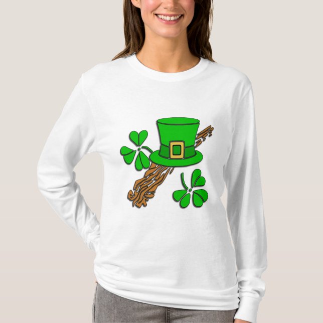 Irländsk hatt och Shamrocks T Shirt (Framsida)