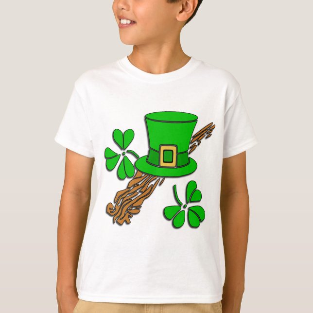 Irländsk hatt och Shamrocks Tee Shirt (Framsida)