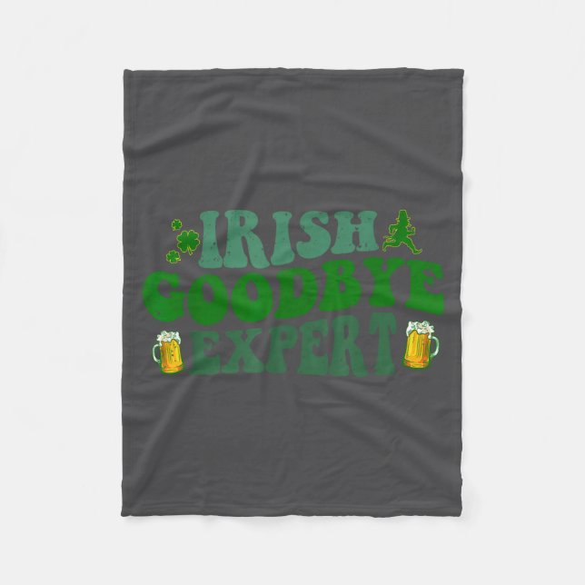 Irländsk hej då expert rolig St Patricks dag rolig Fleecefilt (Framsidan)