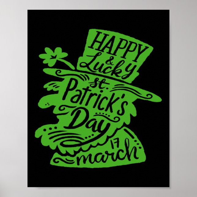 Irländsk helgon St Patrick's Day D och berusad  Poster (Framsidan)