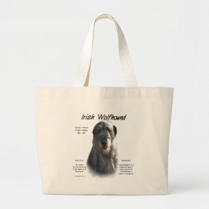 Irländsk historiedesign för Wolfhound (grå färg) Jumbo Tygkasse