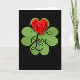 Irländsk hjärta kärlek Shamrock Kärlekspresent Kort