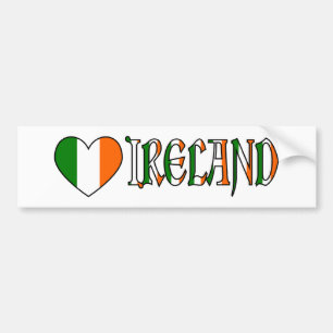 Irländsk hjärtflagga & ord Irland Bildekal