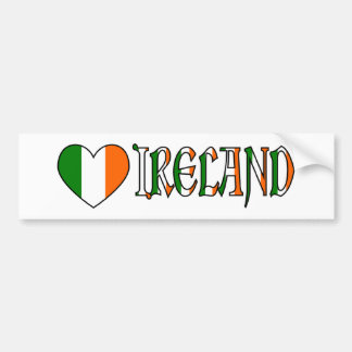 Irländsk hjärtflagga & ord Irland Bildekal