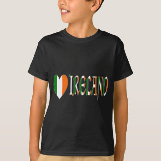Irländsk hjärtflagga & ordet Irland T Shirt