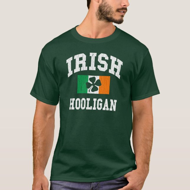 Irländsk huligan bedrövad design t-shirt (Framsida)