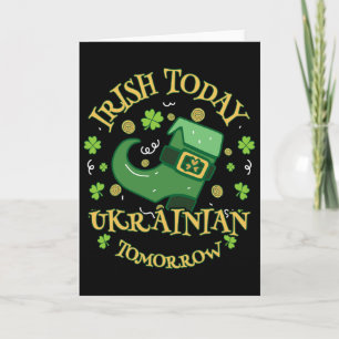 Irländsk idag Ukraina imorgon St. Patrick's Day Kort