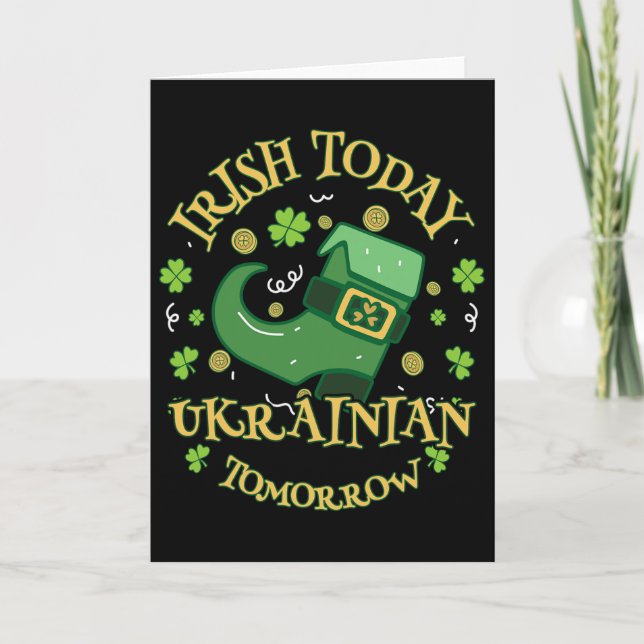 Irländsk idag Ukraina imorgon St. Patrick's Day  Kort (Framsida)