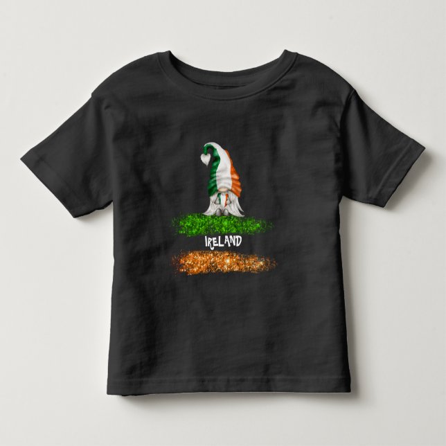 *~* IRLÄNDSK IRLAND GNOM TODDLER Flagg T-Shirt (Framsida)