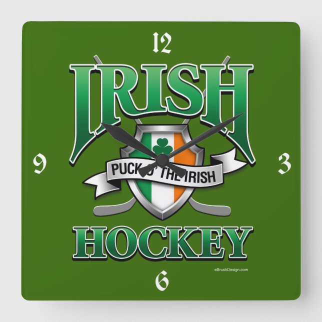 Irländsk ishockey fyrkantig klocka (Framsida)
