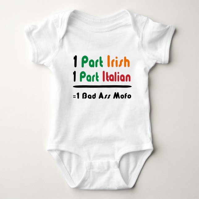 Irländsk italiensk rolig organisk babyskjorta t-shirt (Framsida)