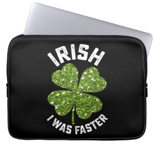 Irländsk Jag Var Snabbare Löpning Spring St Patric Laptop Fodral