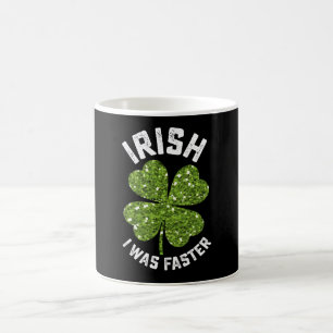 Irländsk Jag Var Snabbare Springande Kör St Patric Kaffemugg